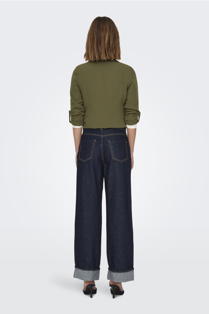 ONLHOPE HW WIDE FOLD UP RINSE DNM C 15347095 Dark Blue Denim/Rinse